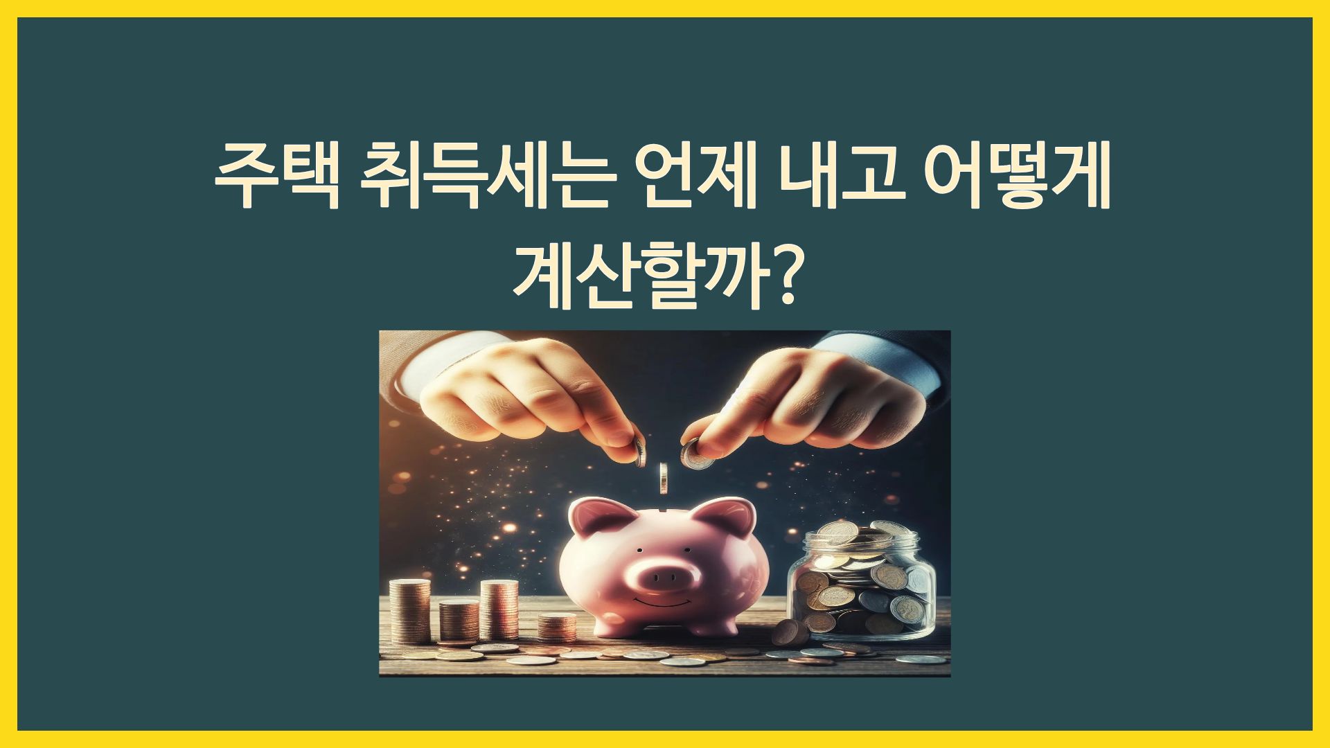 주택 취득세는 언제 내고 어떻게 계산할까?